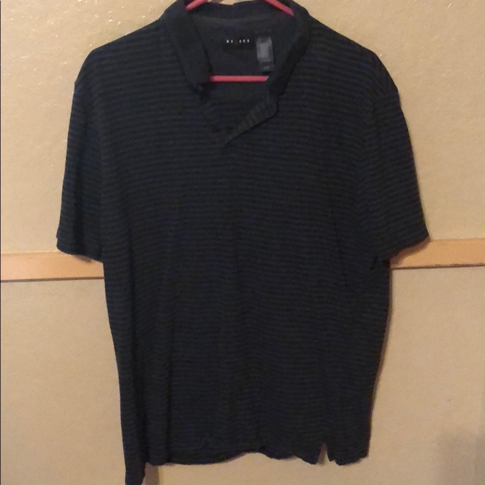 Axcess Men’s black striped polo.